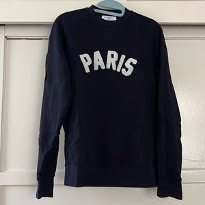SANDRO Paris Crew Sweatshirt navy XS
